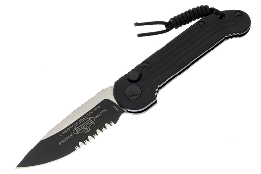 Microtech L.U.D.T. Tactical Partial Serrated Blade Auto Folding Knife