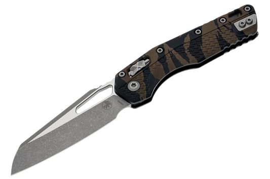 Microtech MSI S/E Tri-Grip Polymer Tiger Camo Apocalyptic RAM-LOCK Folding Knife