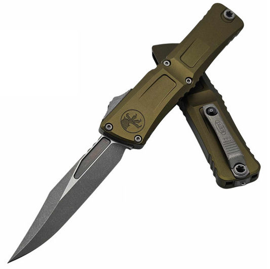 Microtech Combat Troodon Gen III Bowie OD Green Apocalyptic Out the Front Knife