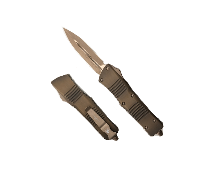 Microtech Troodon D/E Antique Bronzed Apocalyptic Out the Front Knife