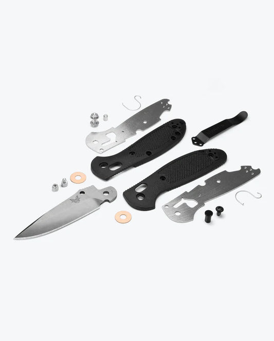 Benchmade Mini Griptilian Black Grivory Partial Serrated Folding Knife
