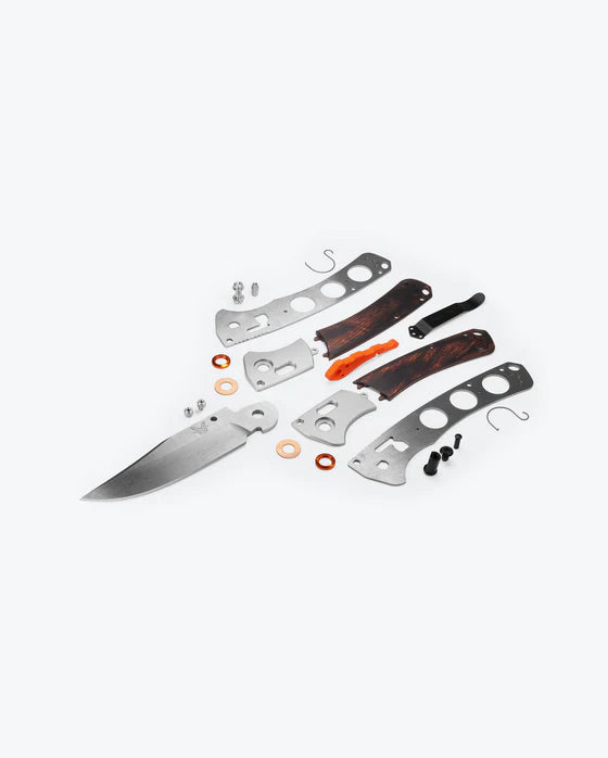 Benchmade Crooked River Gray Aluminum and Wood Folding Knife