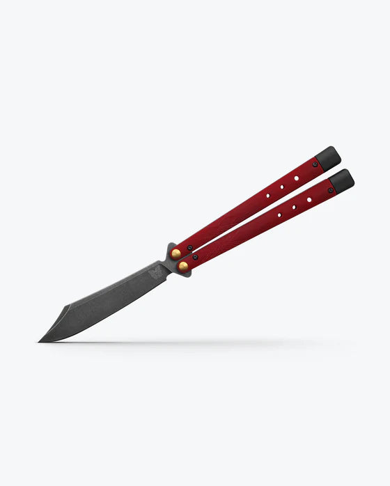 Benchmade 99 Necron Ruby Red G10 Live Blade Balisong