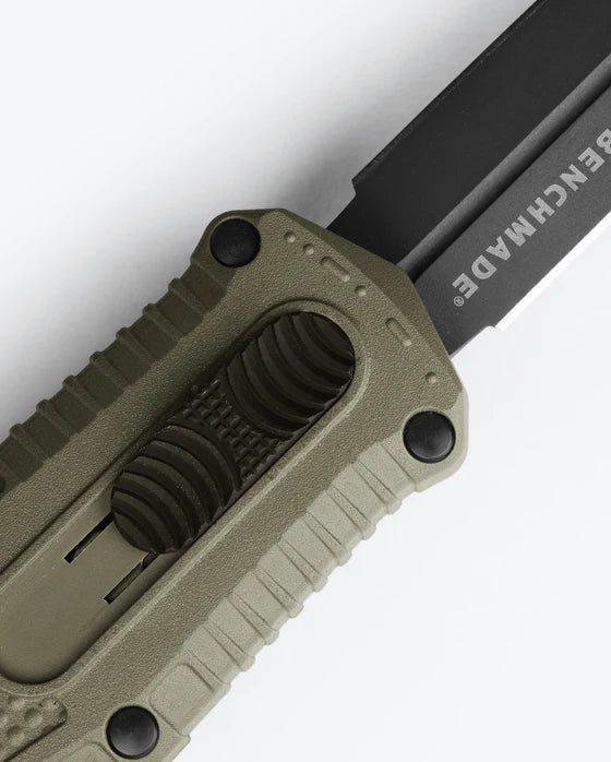 Benchmade Mini Claymore Ranger Green Out the Front Knife