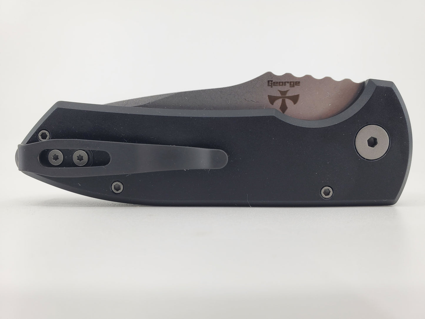 Protech Left Hand Short Bladed Rockeye Stonewash Auto Folding Knife