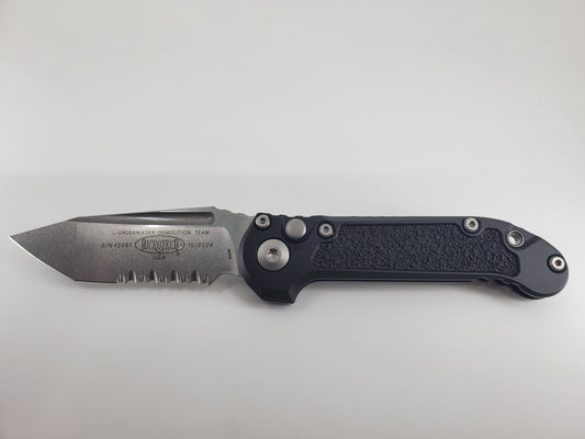 Microtech L.U.D.T T/E Gen III Stonewash Partial Serrated Auto Folding Knife