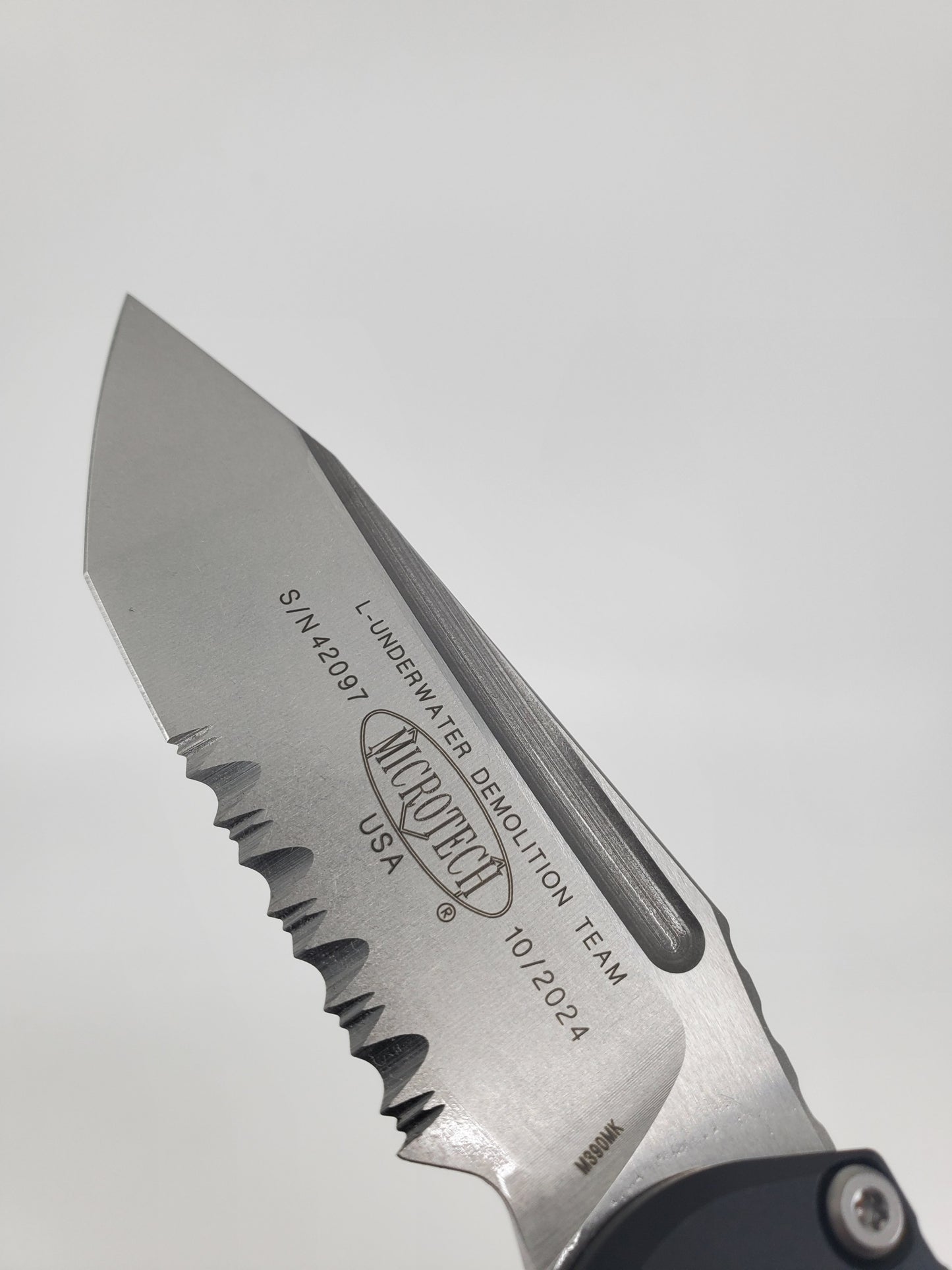 Microtech L.U.D.T T/E Gen III Stonewash Partial Serrated Auto Folding Knife