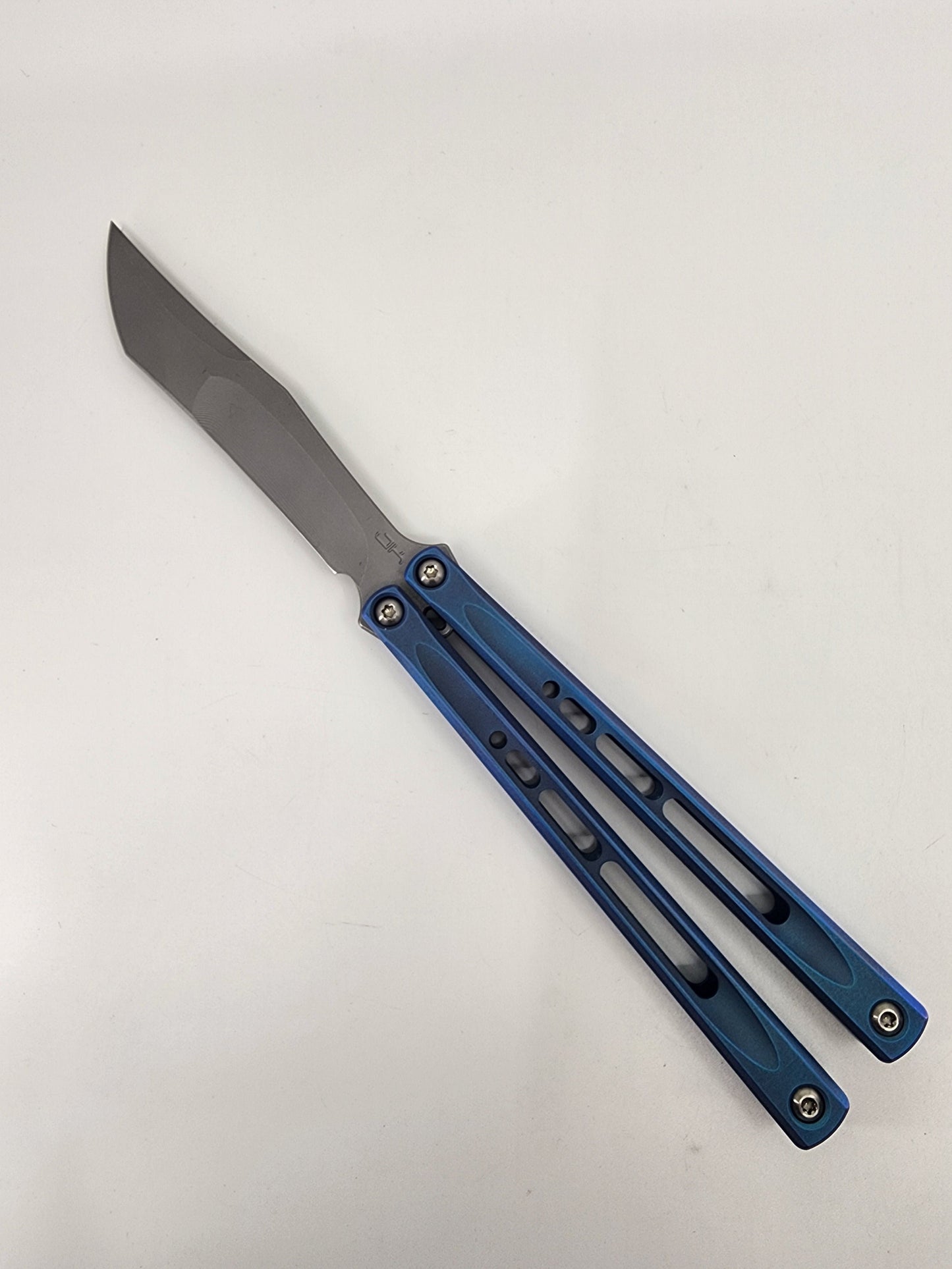 JK Design Embargo Blue Live Blade Balisong