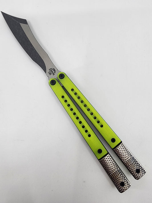 JK Design Lytech Green Live Blade Balisong