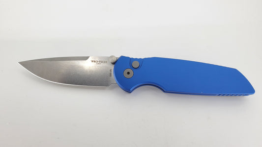 Protech Tactical Response 3 Integrity Blue Handle S35vn Double Thumbstud Buttonlock Folding Knife