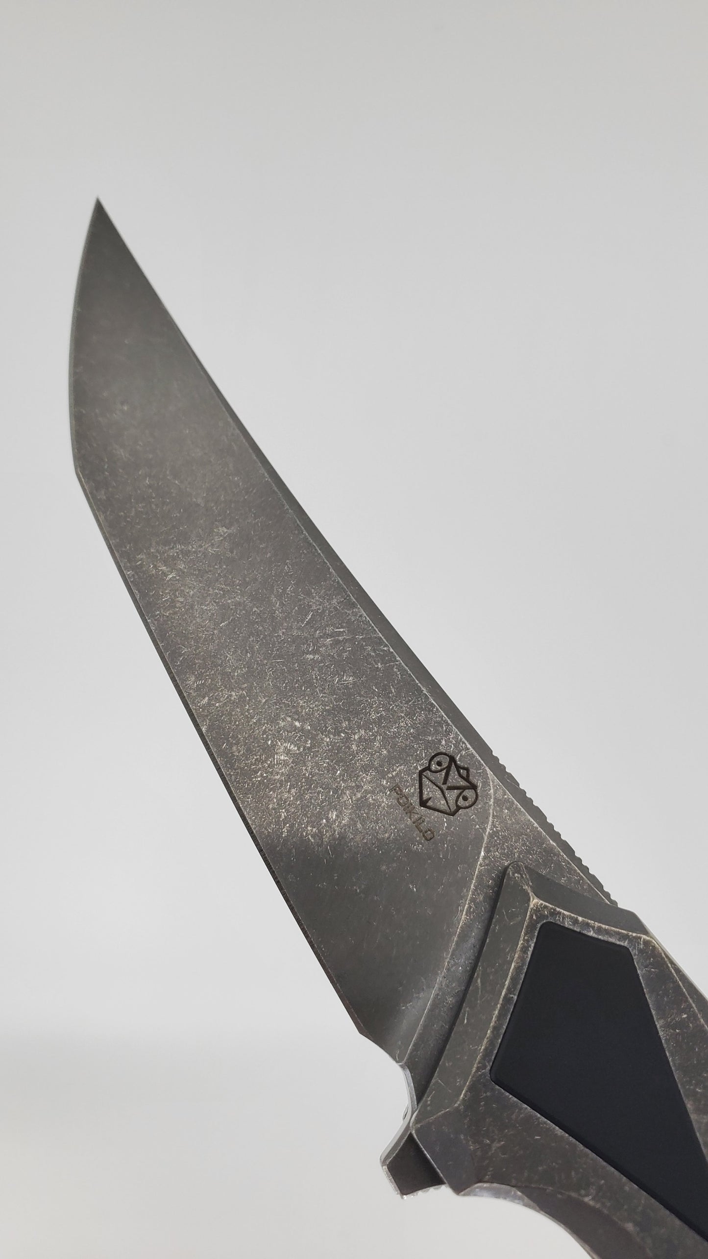 Poikilo Blades Bionic Rhino Dark Stonewash M398 Framelock Hidden Screws Folding Knife