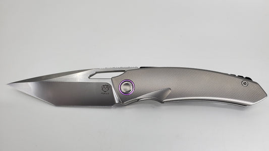 Poikilo Blades Tero Pearlescent Stonewash M398 Linerlock Folding Knife