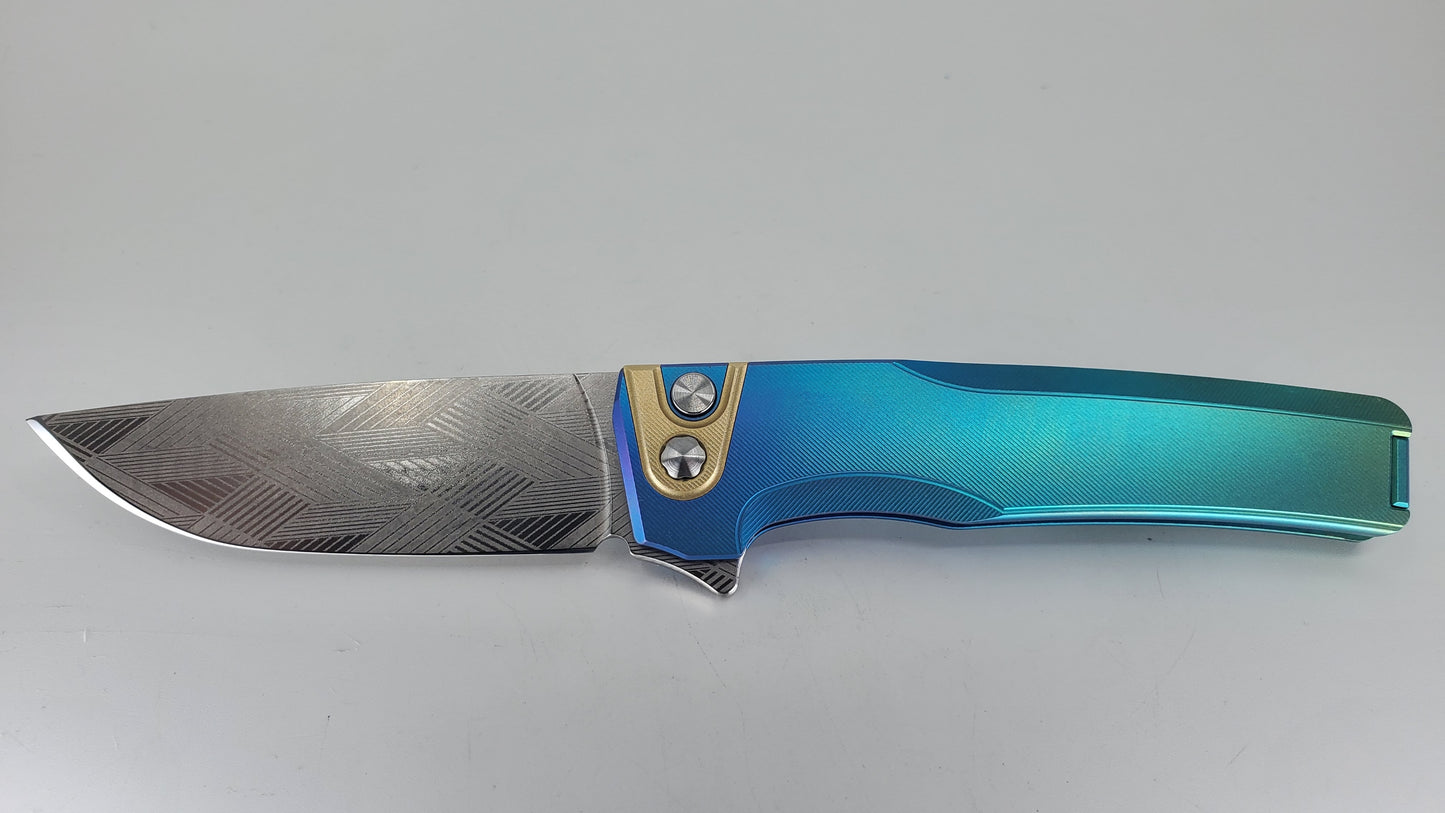 MachineWise Sonora #792 Faded Ti (20CV | Brass Bolster | LP-3) Buttonlock Folding Knife