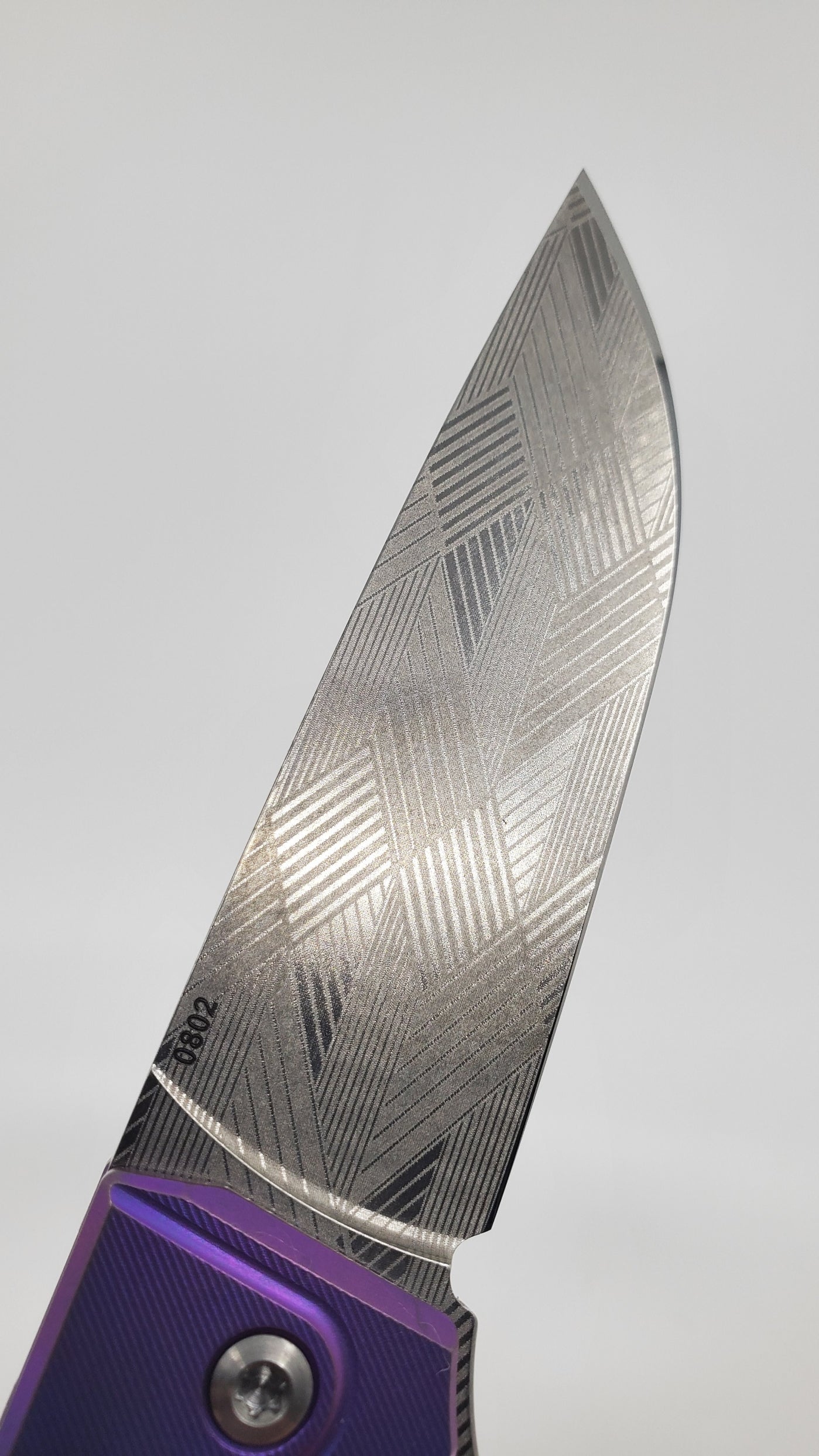 MachineWise Sonora #802 Midnight Faded Ti (20CV | Brass Bolster | LP-3) Buttonlock Folding Knife