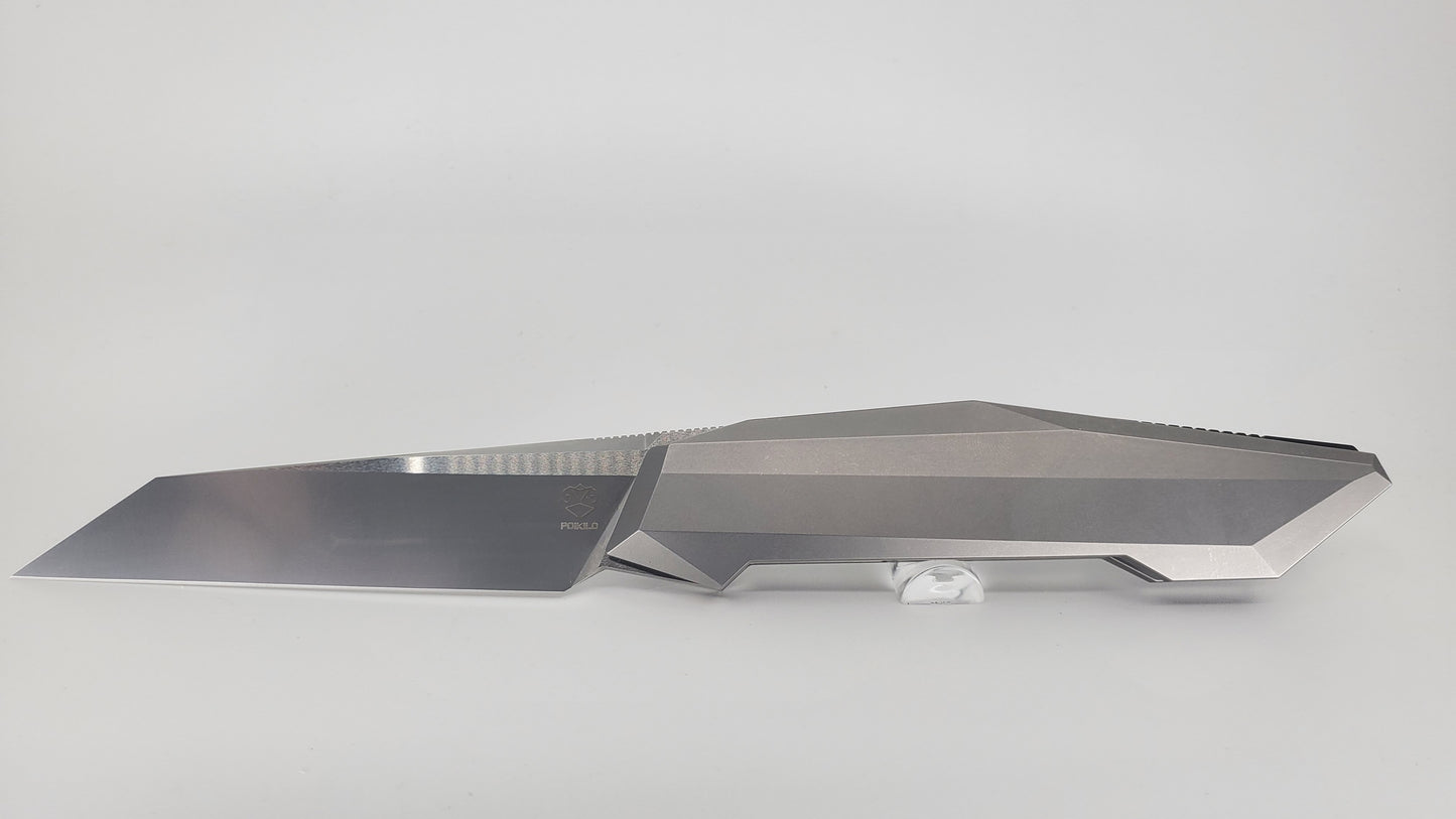 Poikilo Small Prism Pearlescent Stonewash Titanium Framelock Folding Knife