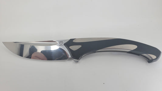 PoiKilo Orca Timascus Clip / Spine M398 Polished Blade Linerlock Folding Knife
