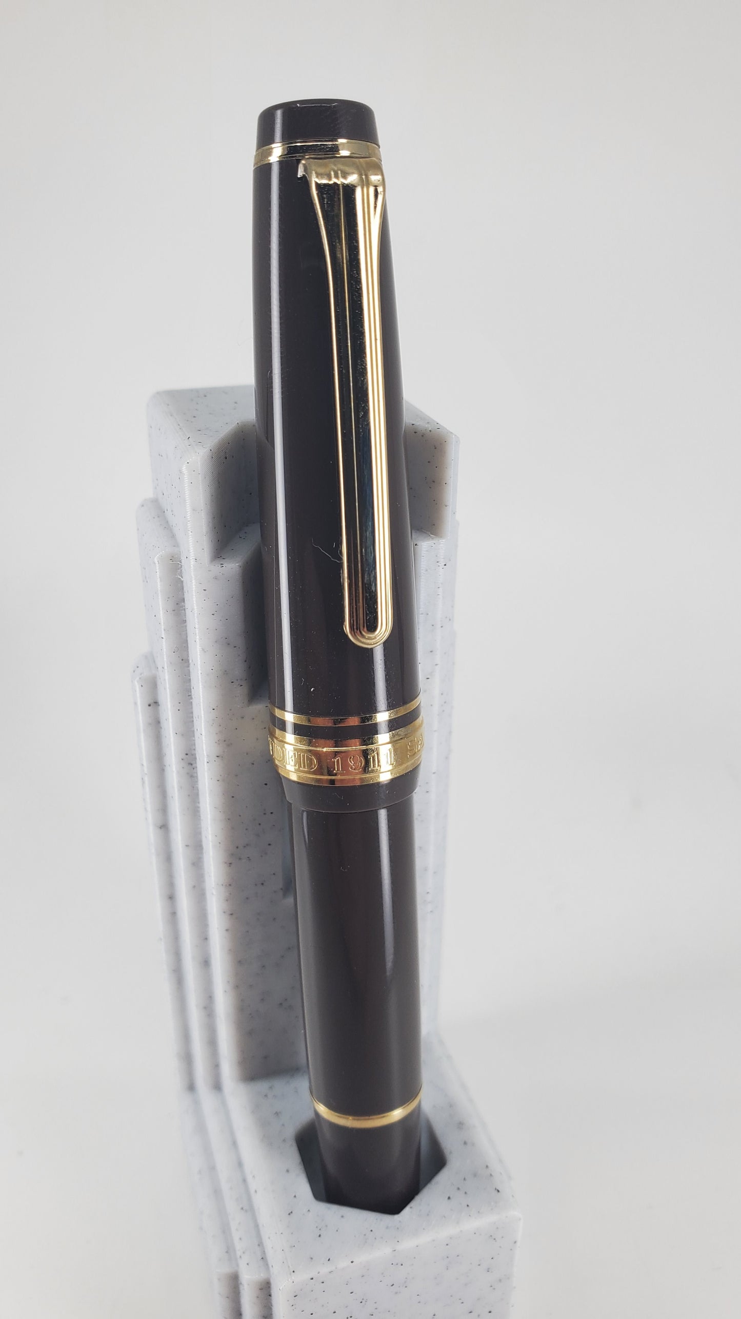 Sailor Professional Gear Slim Mini Puff Brown 14k Gold Medium Fine Nib