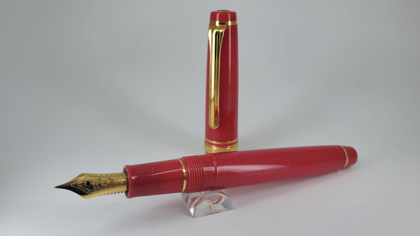 Sailor Shikiori Fairy Tale Ruby Red Fountain Pen 14k Gold Medium Fine Nib