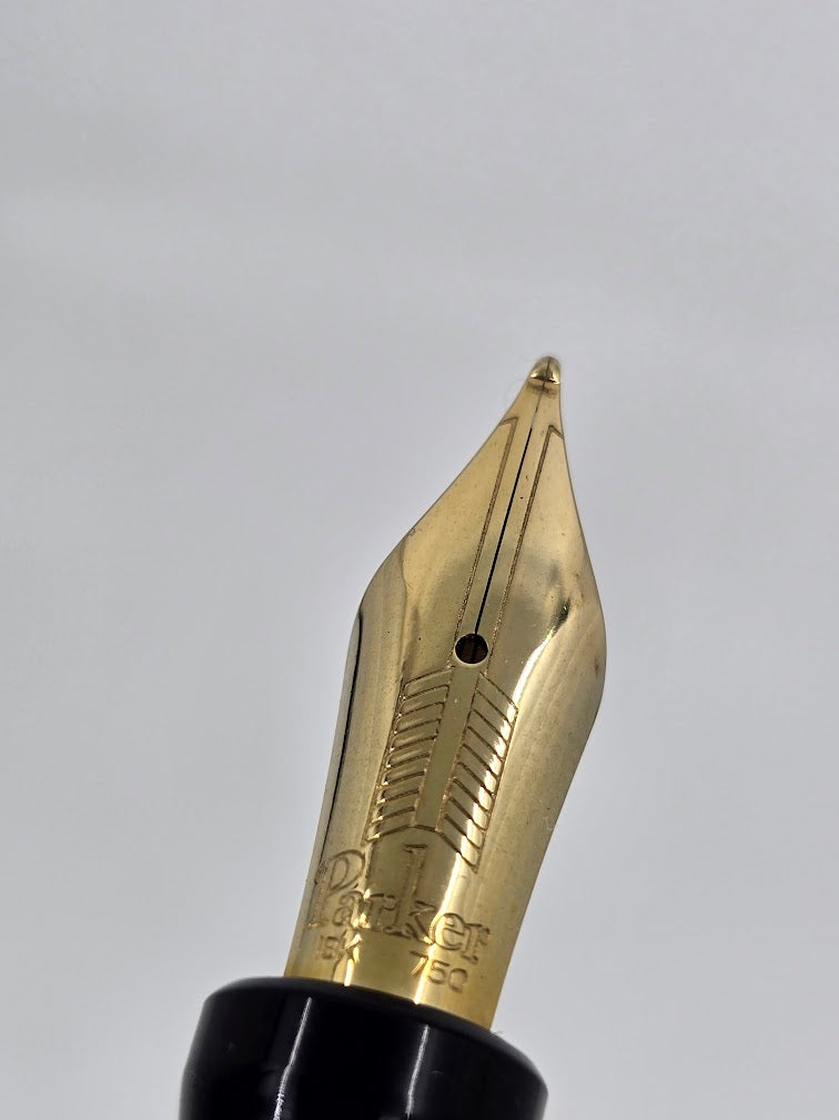 Parker Duofold Mandarin Yellow Limited Edition Fountain Pen 18k Gold Medium *Consignment*