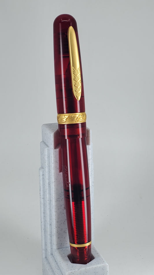Stipula Etruria Rainbow Clear Red Resin Fountain Pen
