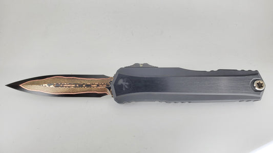 Microtech Cypher II D/E Marfione Select Baker Forge Coppermai Damascus Out the Front Knife