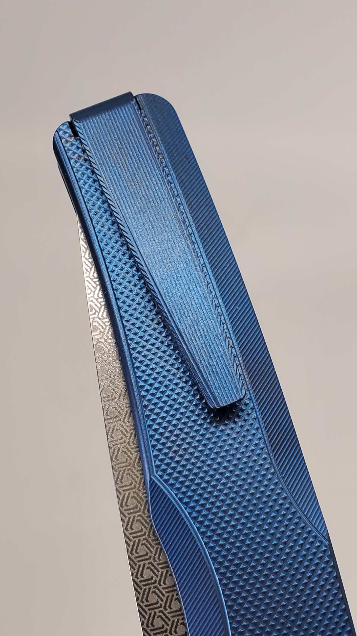 MachineWise Sonora Navy (CPM 20CV | Brass Bolster | Diamond Pattern) Buttonlock Folding Knife #857