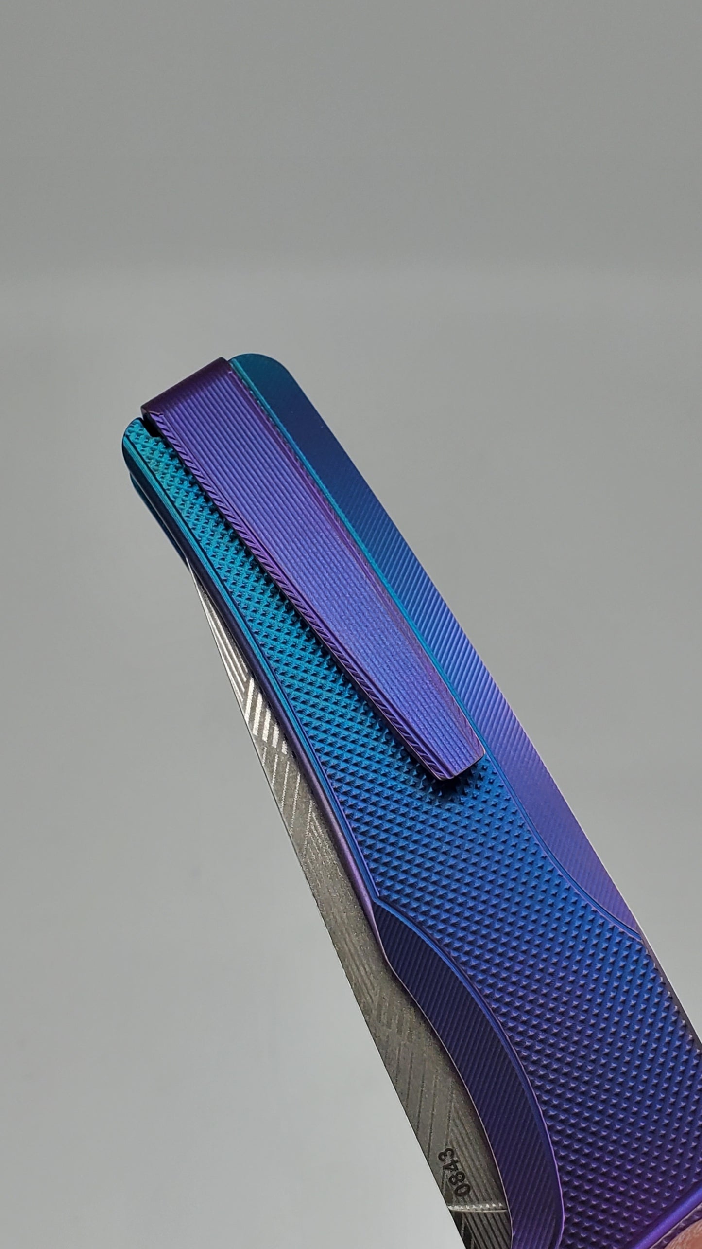 MachineWise Sonora Blurple (CPM 20CV | Teal Ti Bolster | Diamond Pattern) Buttonlock Folding Knife #843