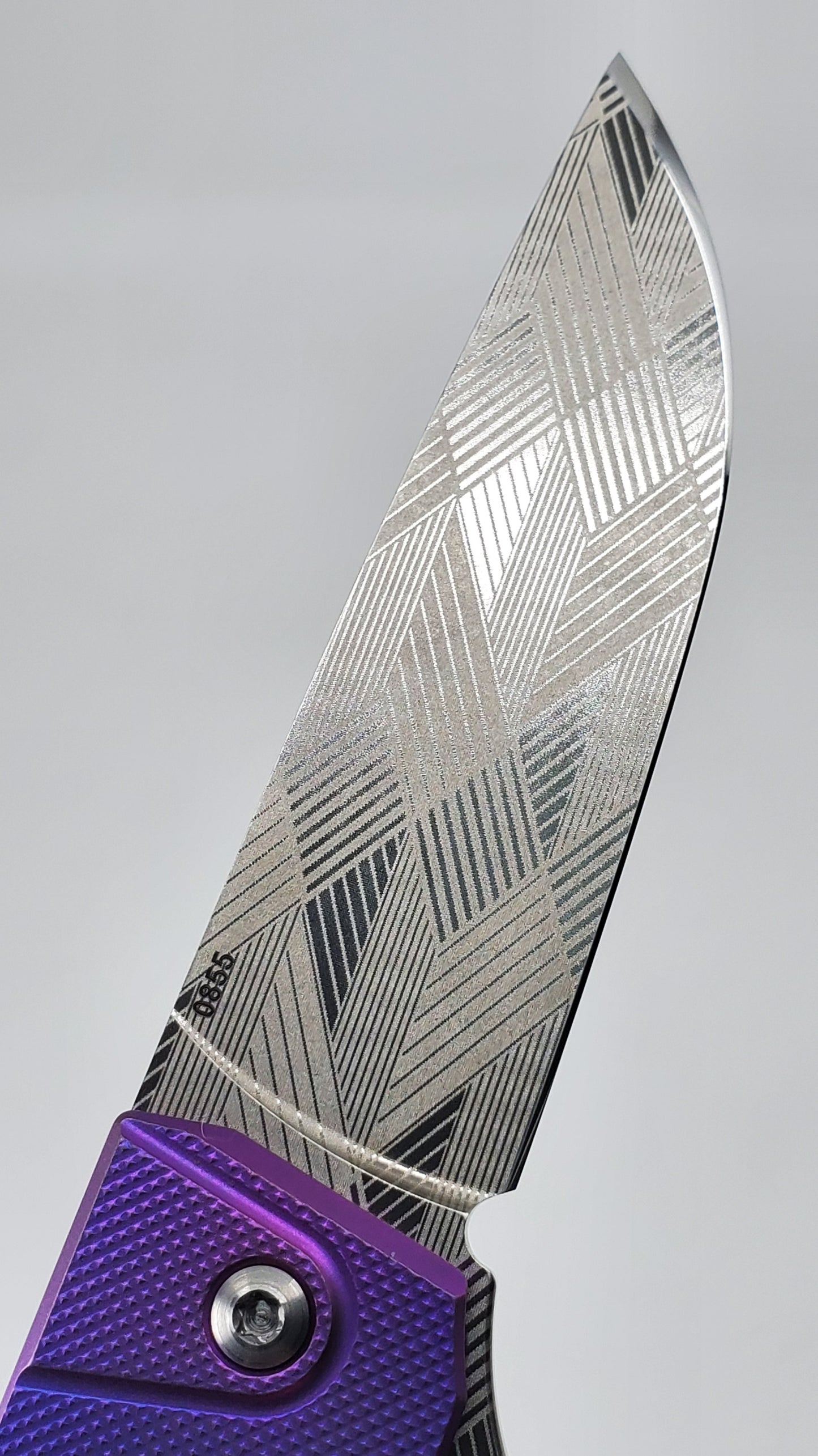 MachineWise Sonora Blurple (CPM 20CCV | Teal Ti Bolster | Diamond Pattern) Buttonlock Folding Knife #855