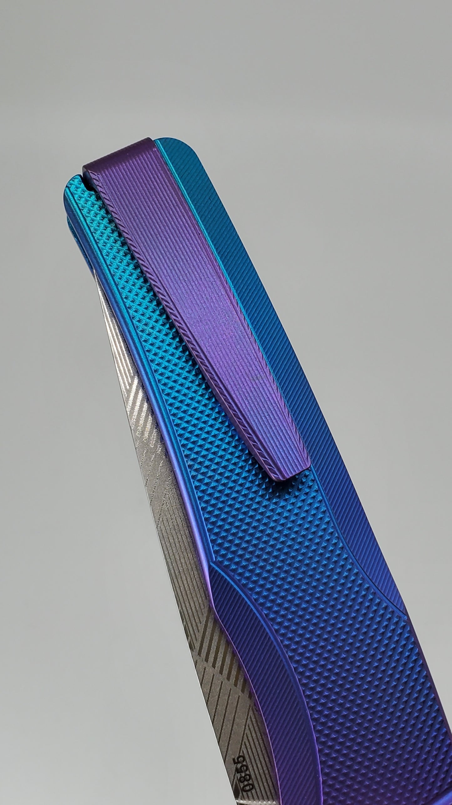 MachineWise Sonora Blurple (CPM 20CCV | Teal Ti Bolster | Diamond Pattern) Buttonlock Folding Knife #855
