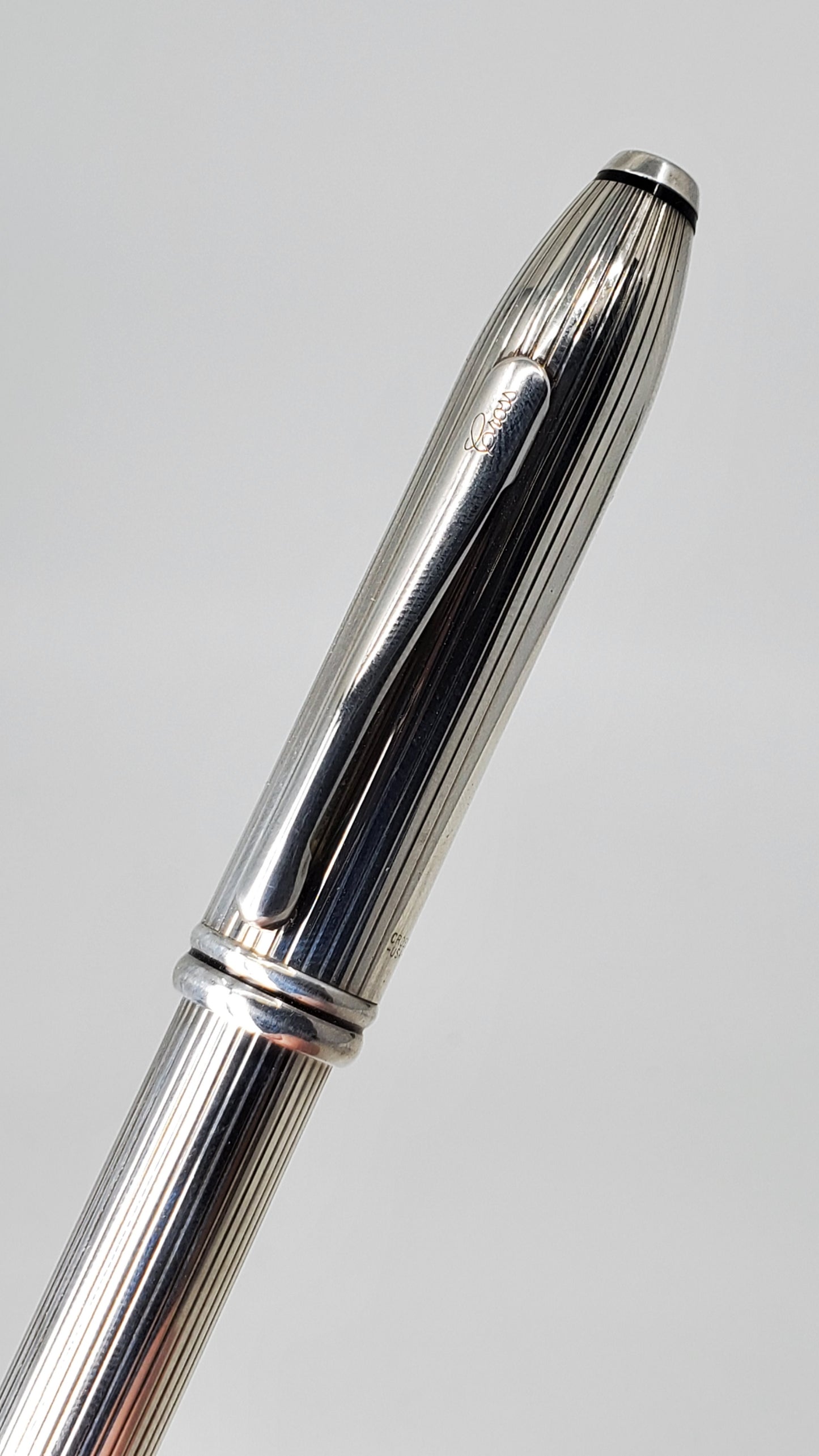 *Consignment Cross Townsend Sterling Silver Fountain Pen 18k Gold Fine Nib