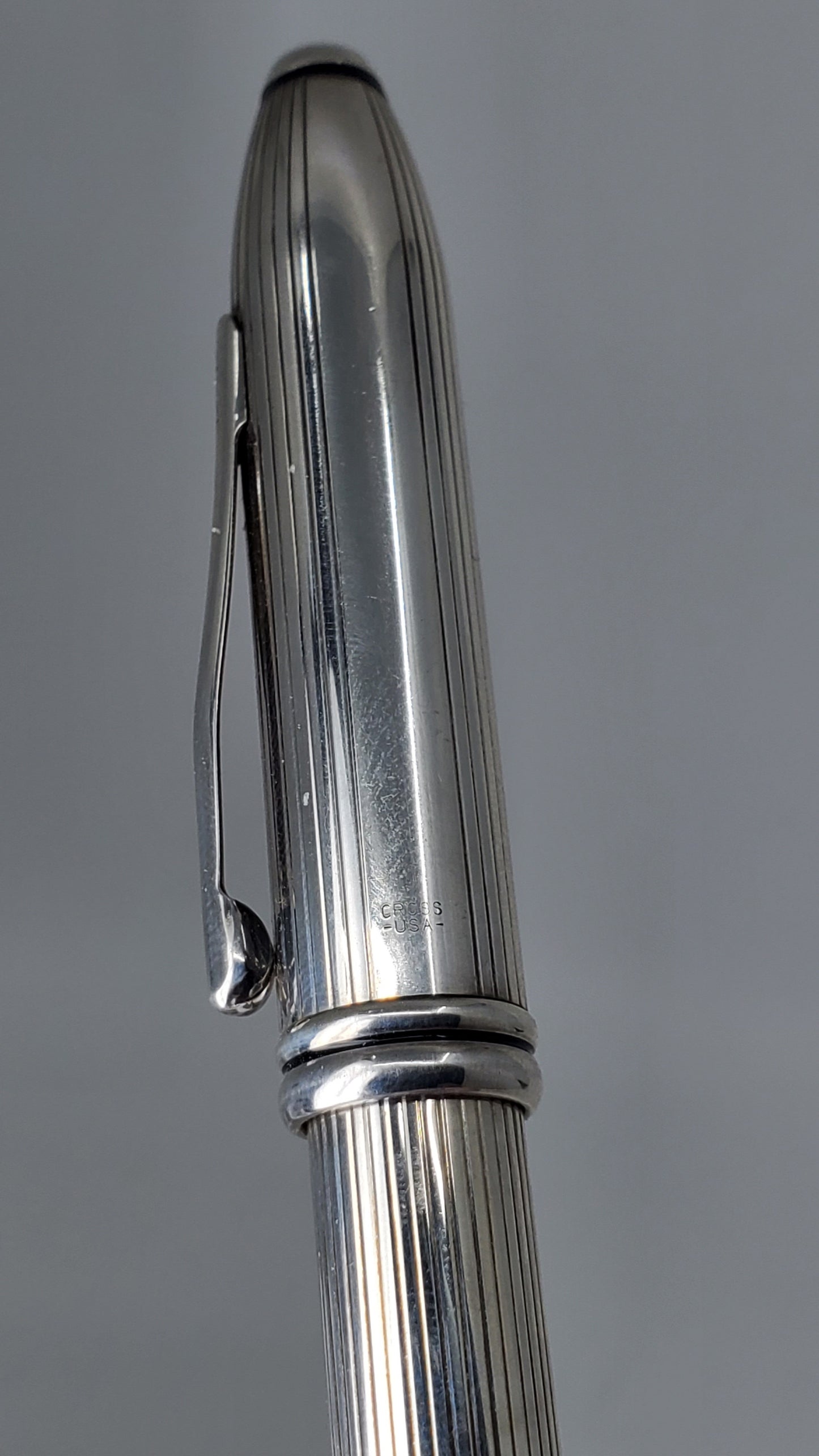 *Consignment Cross Townsend Sterling Silver Fountain Pen 18k Gold Fine Nib