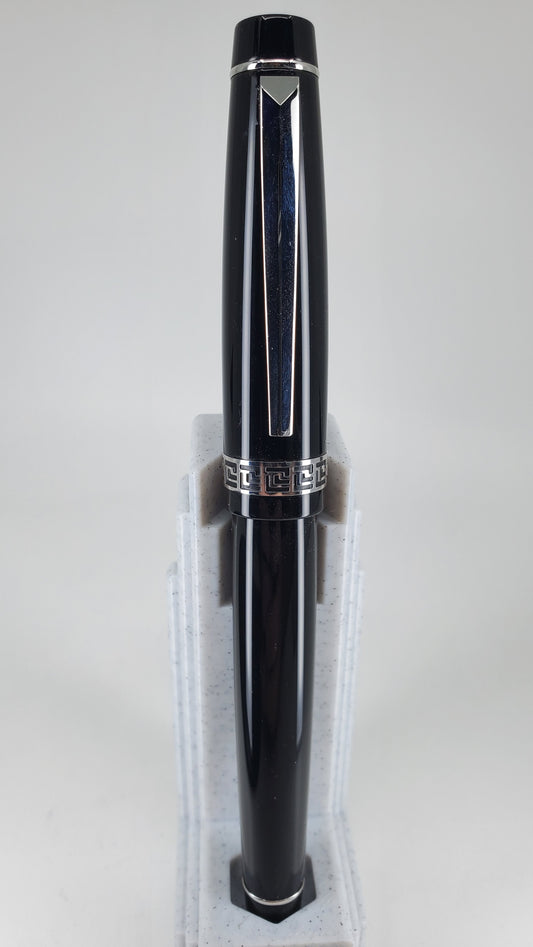 Laban Black w/ Silver Accent Fountain Pen Medium Nib