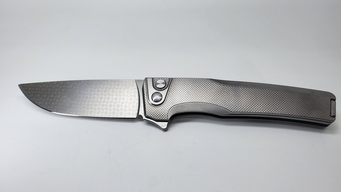 MachineWise Sonora Raw (CPM 20CV | Ti Bolster | Diamond Handle | Circles Pattern) Buttonlock Folding Knife #877