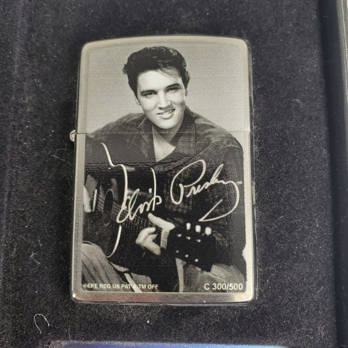 Case Knives Elvis Trapper/Zippo Lighter Embellished Smooth Mediterranean Blue Bone Gift Set
