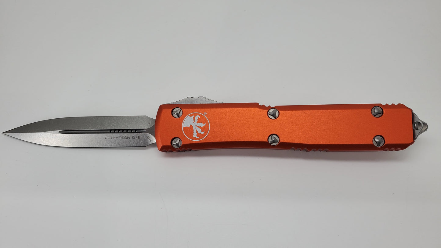 Microtech Ultratech D/E Orange Satin Out the Front Knife
