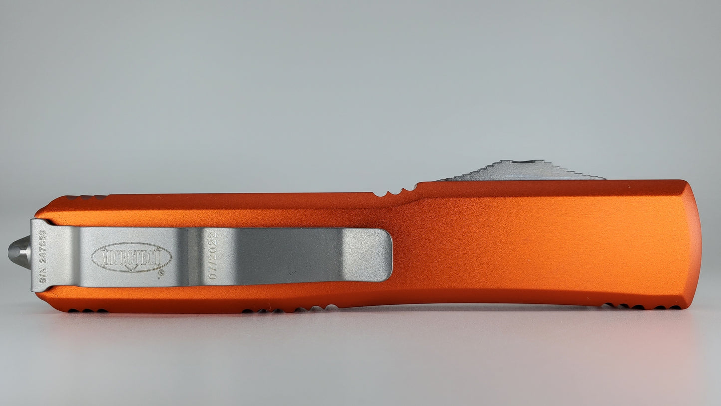 Microtech Ultratech D/E Orange Satin Out the Front Knife