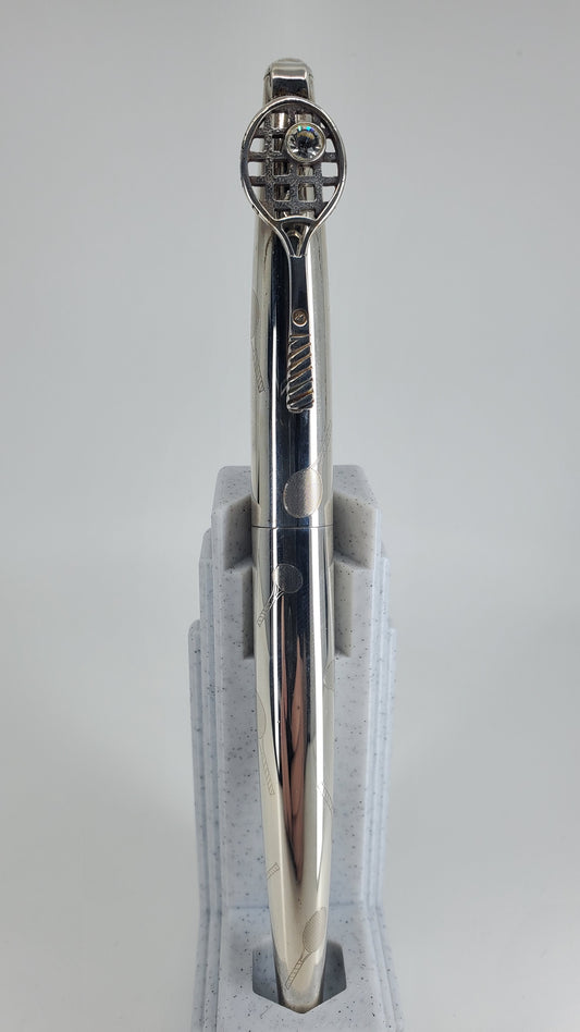 *Consignment* Cross Limited Edition Hall of Fame Tennis Sterling Silver Fountain Pen 18k Gold Medium Nib