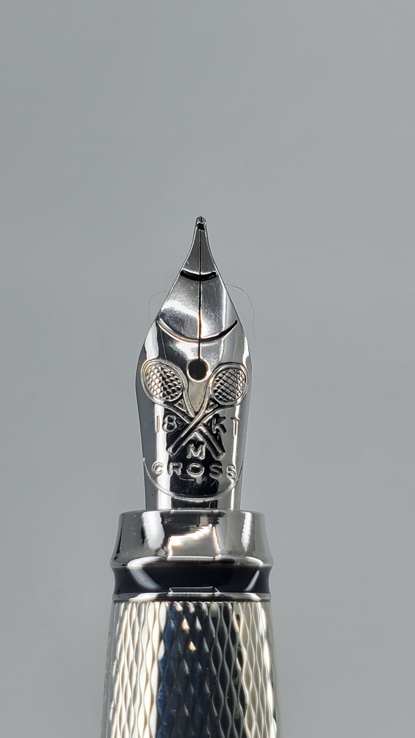 *Consignment* Cross Limited Edition Hall of Fame Tennis Sterling Silver Fountain Pen 18k Gold Medium Nib