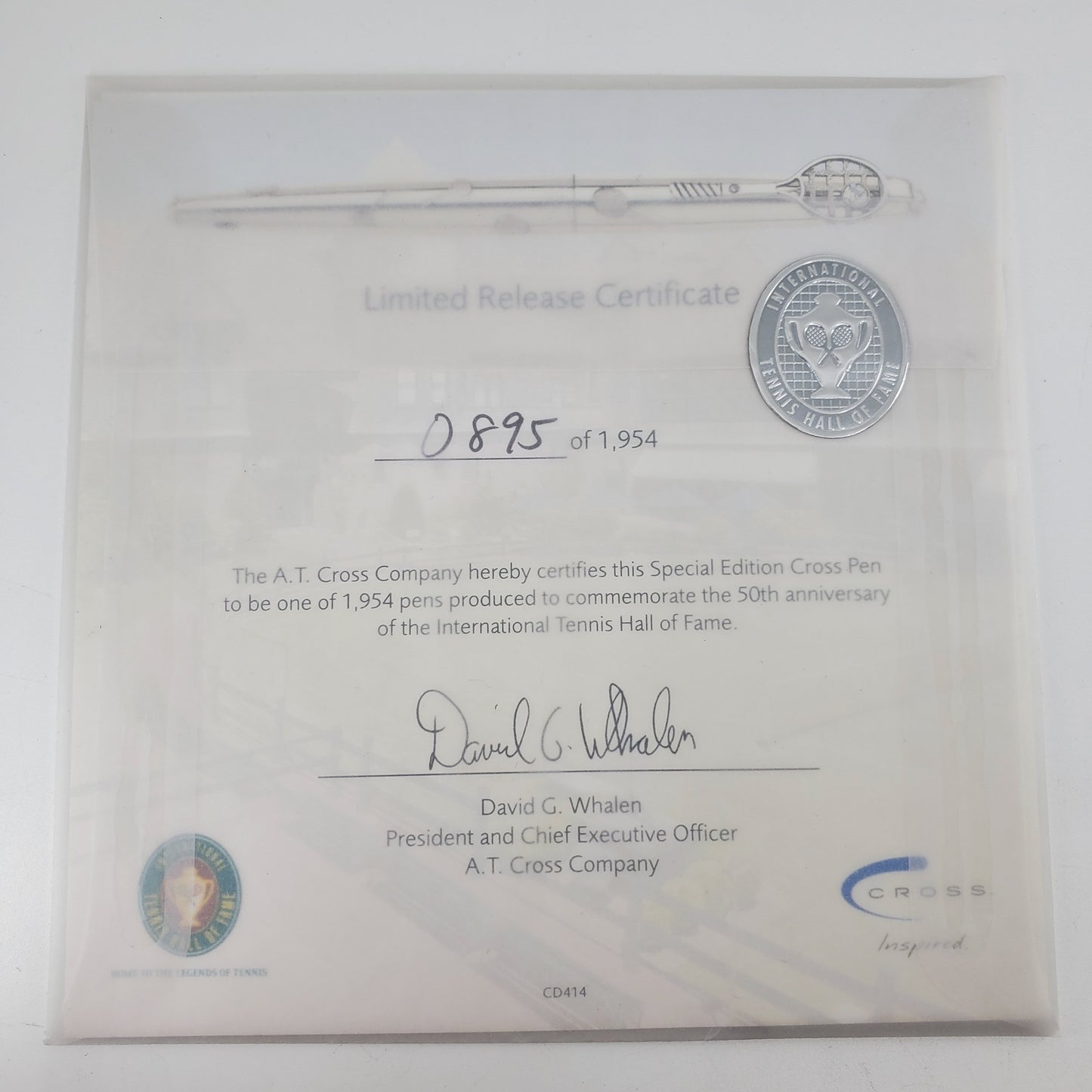 *Consignment* Cross Limited Edition Hall of Fame Tennis Sterling Silver Fountain Pen 18k Gold Medium Nib