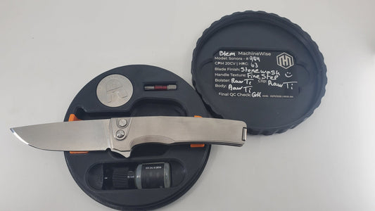 MachineWise Sonora Raw #954 (CPM 20CV | Ti Bolster | Finestep Handle) Buttonlock Folding Knife *BLEM*