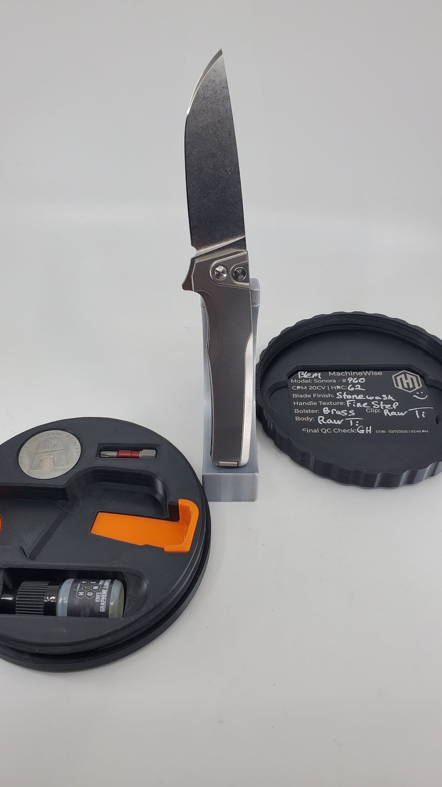 MachineWise Sonora Raw #960 (CPM 20CV | Ti Bolster | Finestep Handle) Buttonlock Folding Knife *BLEM* (Copy)