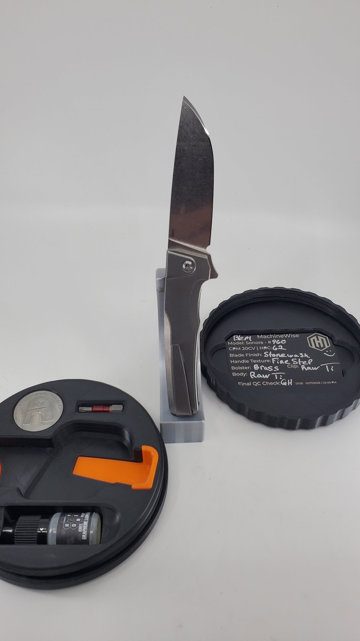 MachineWise Sonora Raw #960 (CPM 20CV | Ti Bolster | Finestep Handle) Buttonlock Folding Knife *BLEM* (Copy)