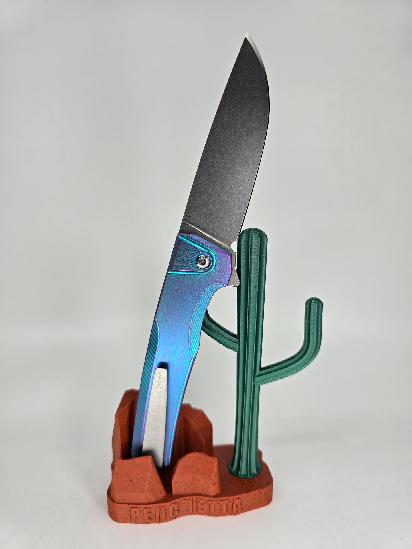 MachineWise Sonora Cotton Candy Ti ( S90V | Brass Bolster | (Smooth) Integral Buttonlock Folding Knife #1905