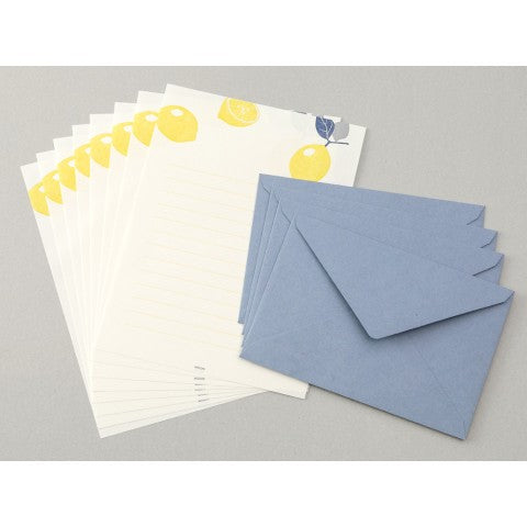 Midori Letter Set 476 Letterpress Lemon