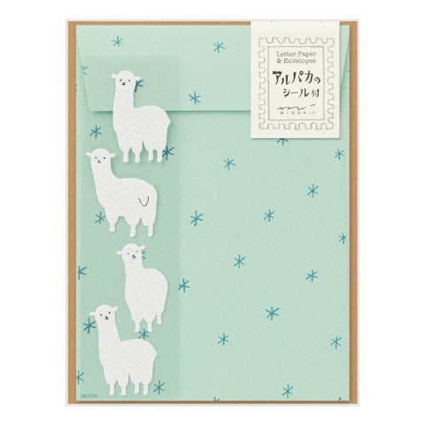 Midori Mini Letter Paper & Envelopes with Alpaca