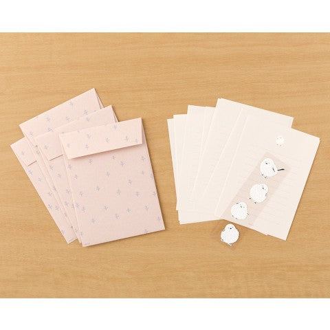 Midori Mini Letter Paper & Envelopes Long-Tailed Tit (Europe's smallest and cutest bird)