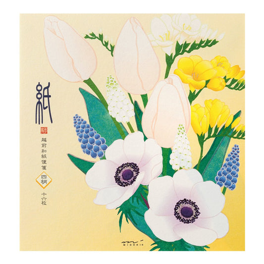 Midori Spring Flower White Letter Pad Four Designs