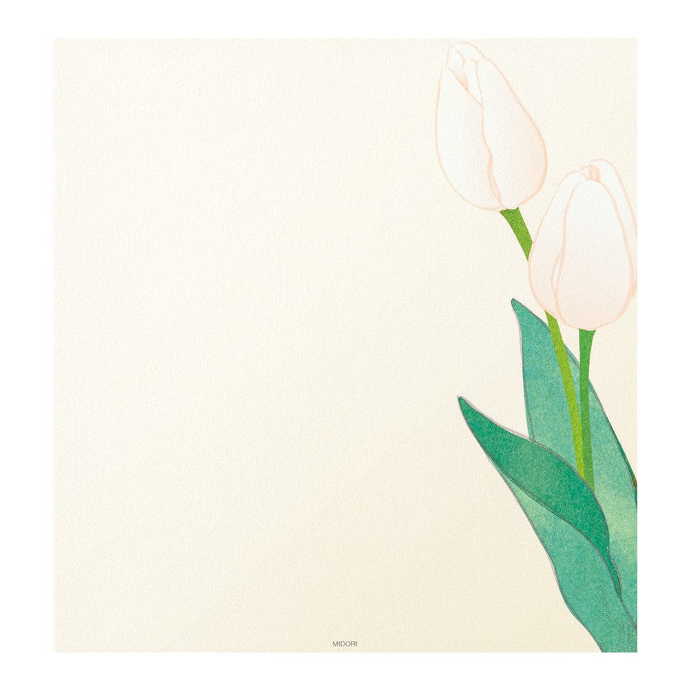 Midori Spring Flower White Letter Pad Four Designs