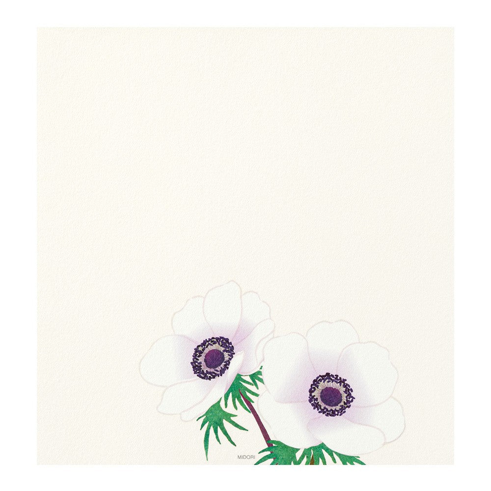 Midori Spring Flower White Letter Pad Four Designs