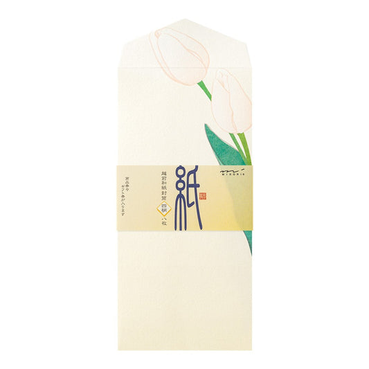 Midori Envelope Spring Flower White Four Designs